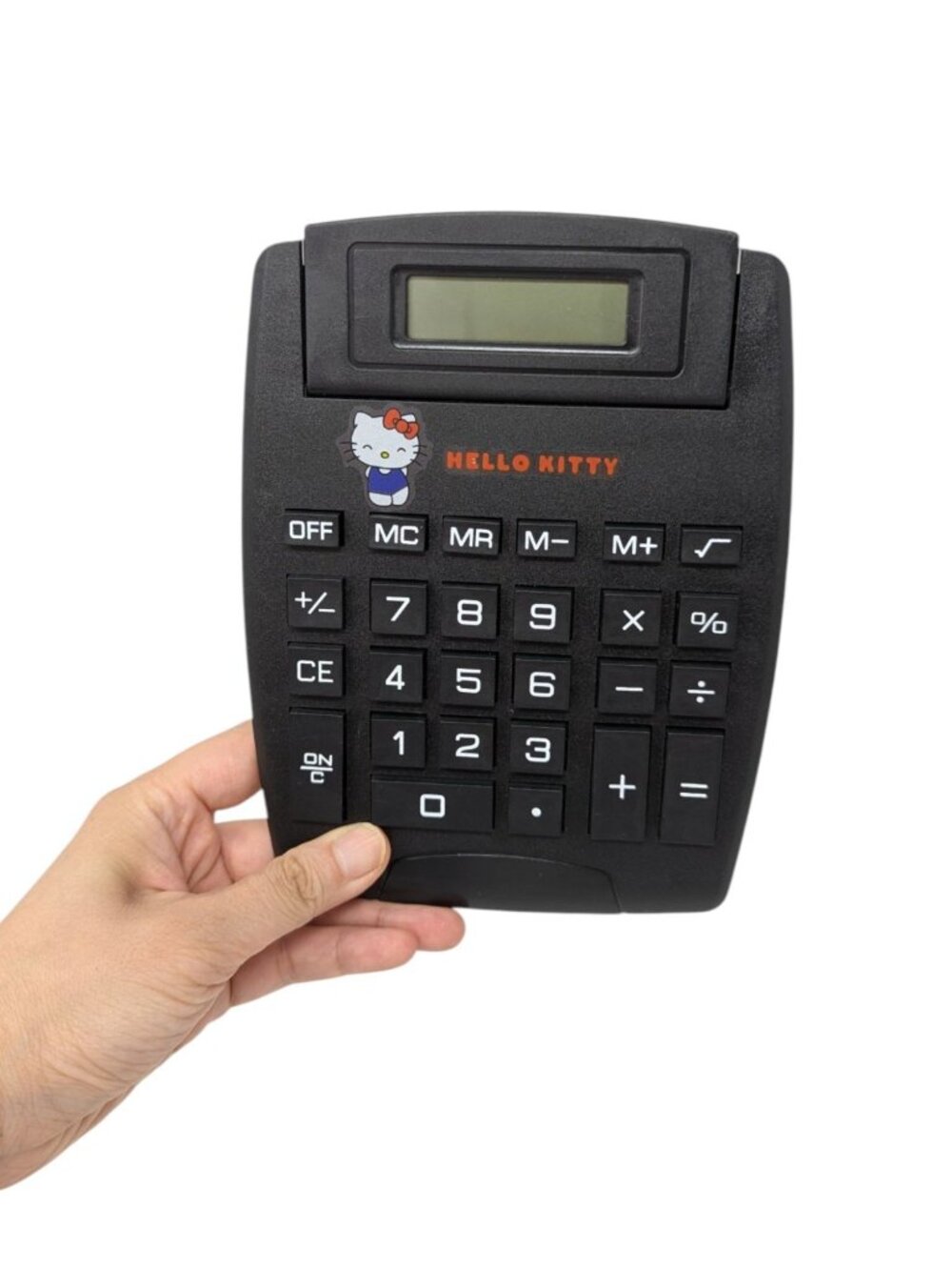 Hello Kitty Smiling Black Large Display Desktop Calculator 8-Digit LCD Screen